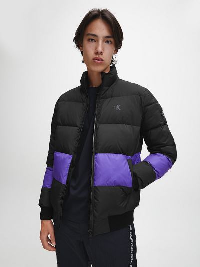 Calvin Klein Ruhák HU142270 | Calvin Klein Colour Block Férfi Pufi Dzseki Lila